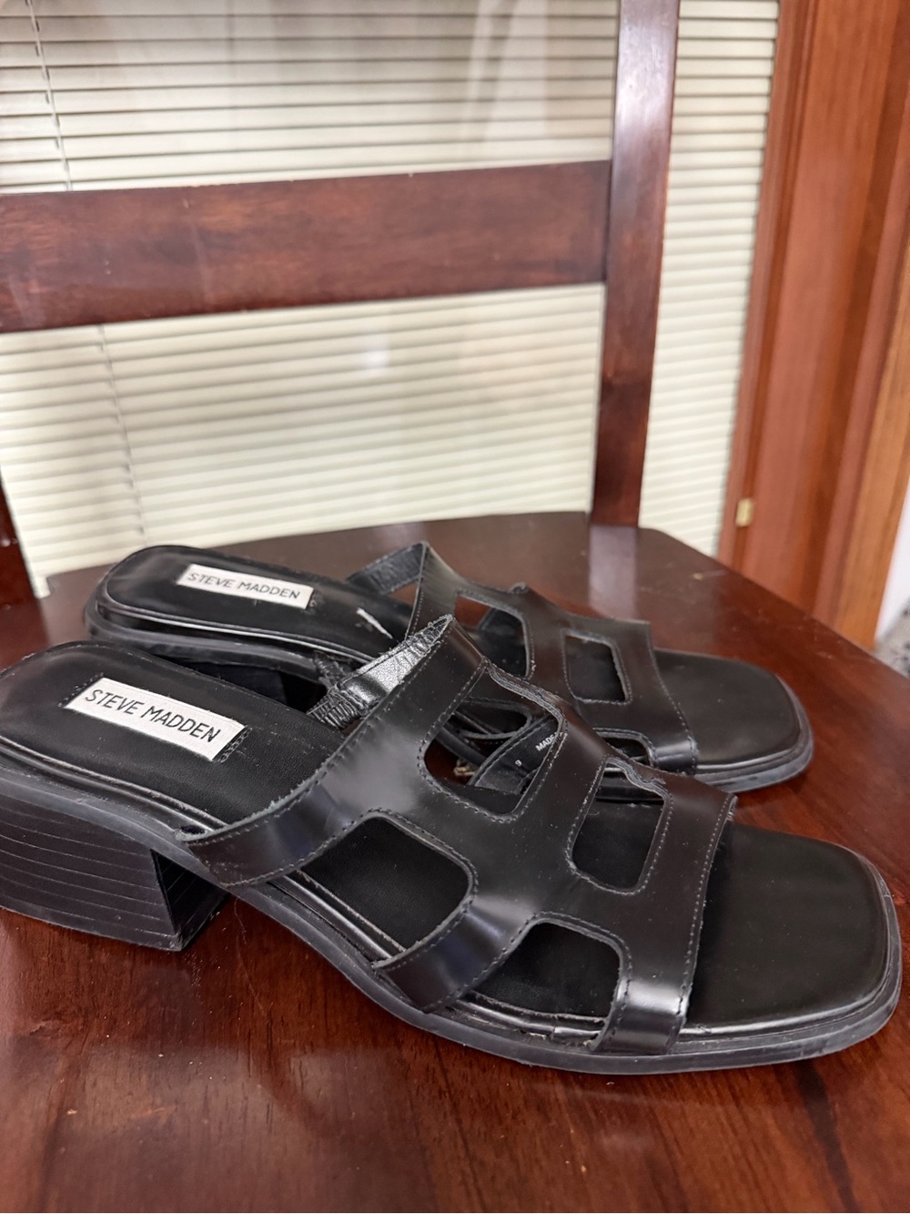 Steve Madden Y2K Black Block Heel princess Sandals